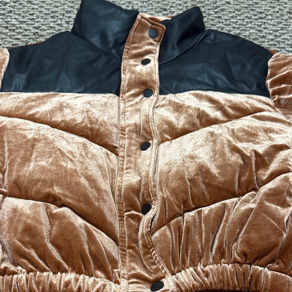 Celebrity Pink rust Brown and Black Puffer Jacket - Picture 5 of 9